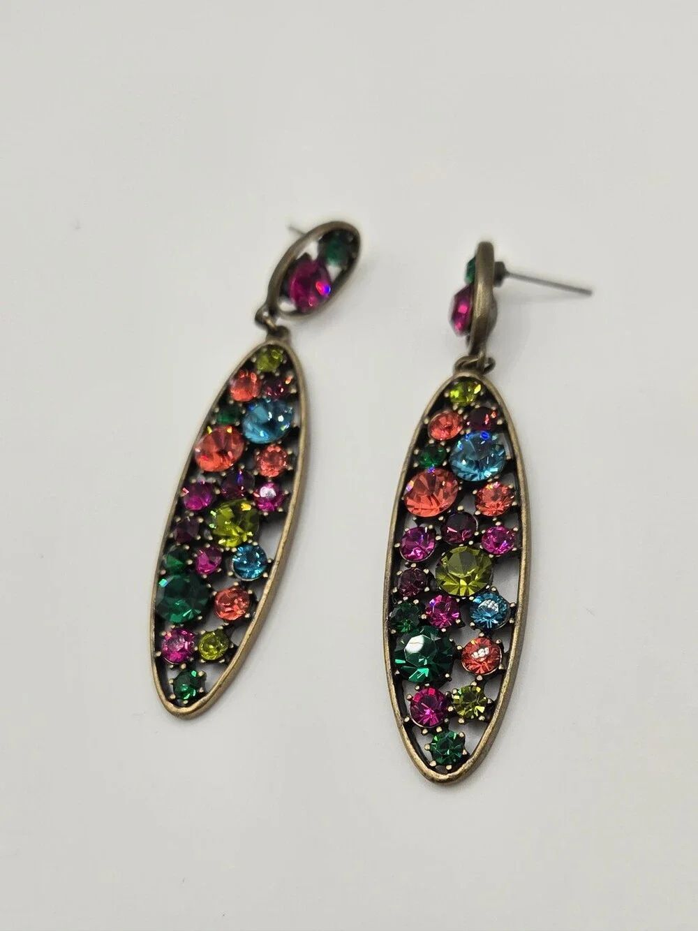 Multicolor Crystal Drop Earrings
